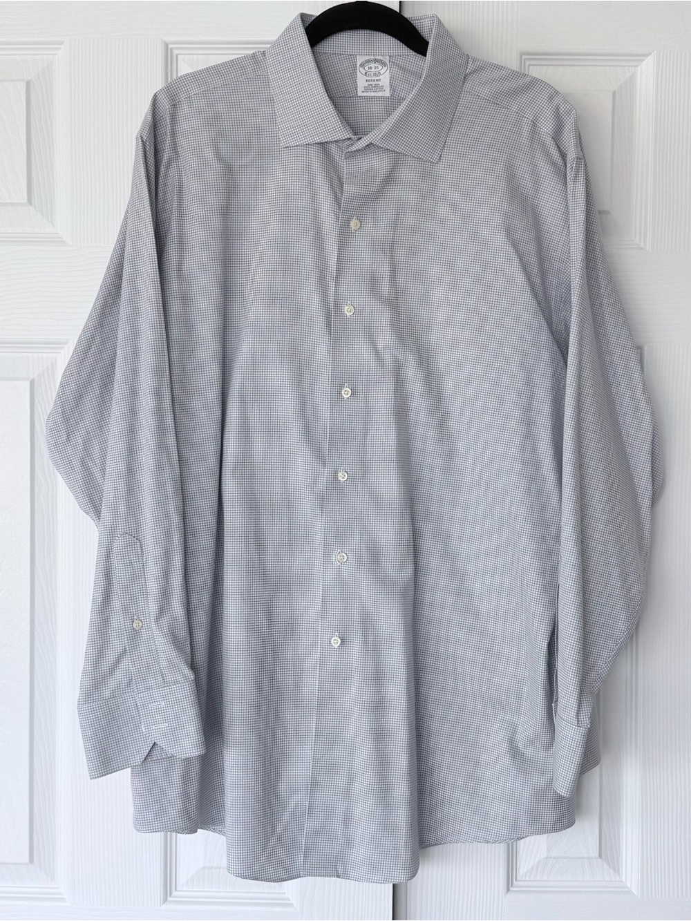 Brooks Brothers Regent Light Gray Micro-Check Dress Shirt